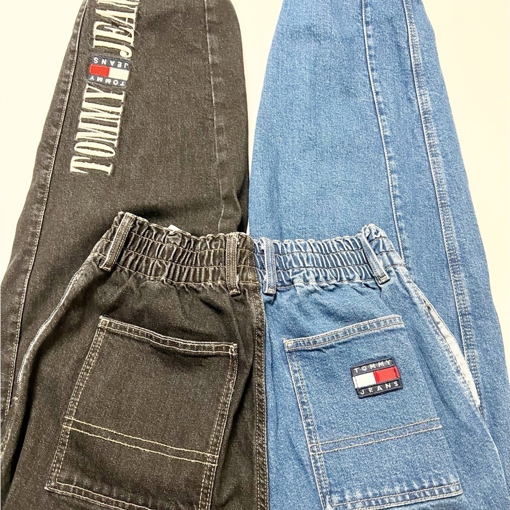 Tommy Jeans Women 90s Y2K Retro Two Tone Split Wash Denim Mom Jog Jeans Small - Picture 6 of 15